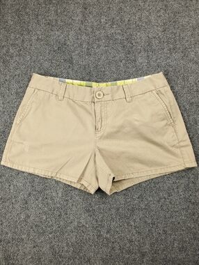 Vintage Y2K Old Navy Mini Shorts 3" Inseam Womens 8 Khaki Chino Tan Beige Preppy